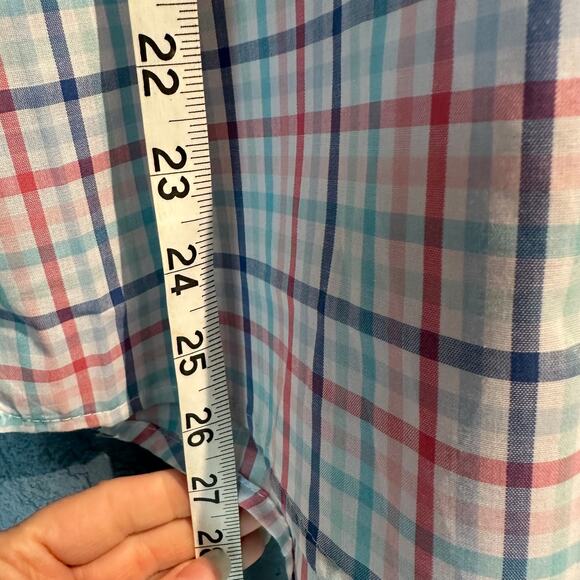 IZOD NWT Size Medium plaid short sleeve button down preppy casual date - Picture 6 of 8